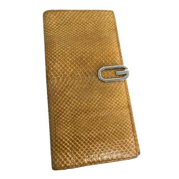 RARE GUCCI Python Continental Wallet – Honey Exotic Leather w/ Box & Dust - Picture 1 of 8